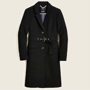 J.Crew Belted Lady Day Coat in Italian Doublecloth Black 00 NWOT